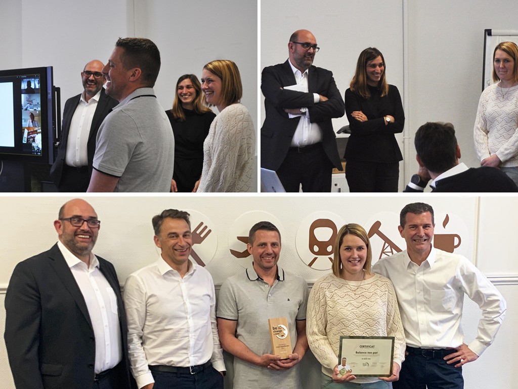 les gagnants en visite au siège Newrest à Toulouse