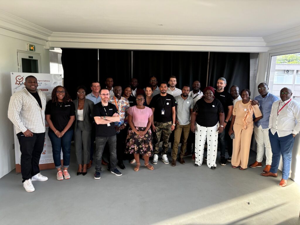 Newrest Gabon team organizing a seminar