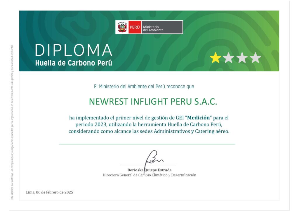 Recognition 1st star Huella de Carbono